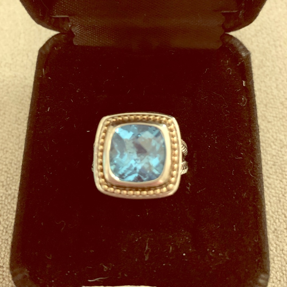 Blue Topaz Sterling Silver 14k Gold